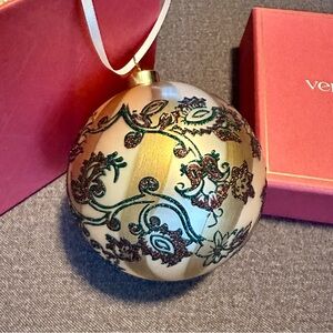 Vera Bradley Victorian Vines Swirl 2024 Collectible Glass Ornament in Box NEW🌟